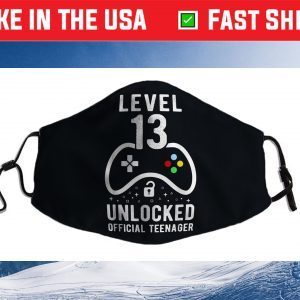 Official Teenager 13th Birthday Level 13 Unlocked Cloth Face Mask