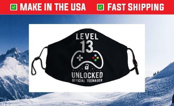 Official Teenager 13th Birthday Level 13 Unlocked Cloth Face Mask