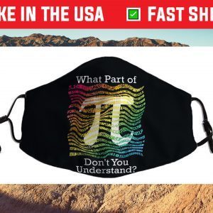 Pi Day Math Teacher Student Rainbow Pi Symbol Cloth Face Mask