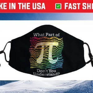 Pi Day Math Teacher Student Rainbow Pi Symbol Cloth Face Mask