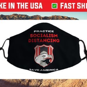 Practice Socialist Distancing Funny Socialism US Flag Us 2021 Face Mask