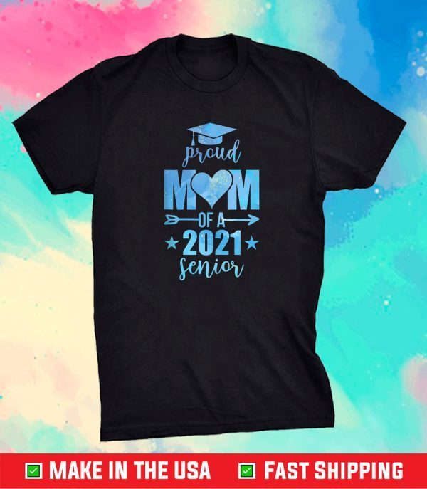 Proud Mom of a 2021 Senior Year School Graduation Watercolor Classic T-Shirt