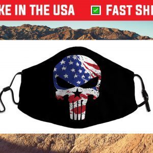 Punisher Skull American Flag Filter Face Mask