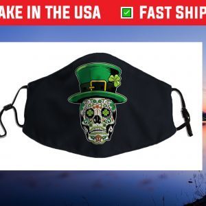 Sugar Skull Saint Patricks Day of Dead Funny Cloth Face Mask
