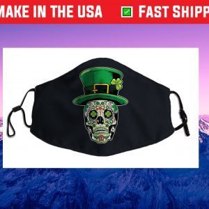 Sugar Skull Saint Patricks Day of Dead Funny Cloth Face Mask