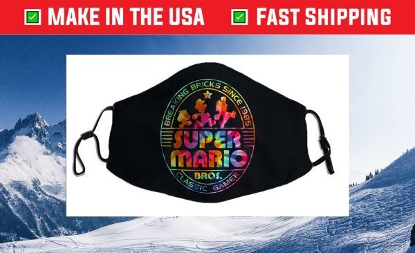 Super Mario Brick Break 85 Tie Dye Logo Graphic Filter Face Mask
