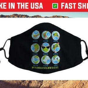 Teacher Life Earth Day 2021 Funny Earth Wearing Mask Wrong Filter Face Mask