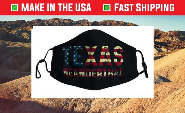 Texas Neanderthals Vintage America Flag Neanderthal Thinking Cloth Face Mask