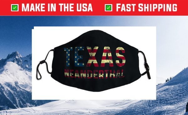 Texas Neanderthals Vintage America Flag Neanderthal Thinking Cloth Face Mask