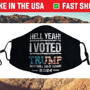 Trump 2024 I Voted Trump Flag Tee MAGA Patriot Party Us 2021 Face Mask