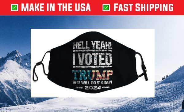 Trump 2024 I Voted Trump Flag Tee MAGA Patriot Party Us 2021 Face Mask