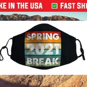 Vintage Spring Break 2021 School Family Beach Vacations Cloth Face Mask