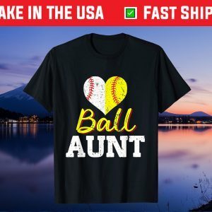 Baseball Softball Ball Heart Aunt Gift T-Shirt