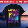 Disstressed Level 16 Unlocked Among With Us 16th Birthday Us 2021 T-Shirt