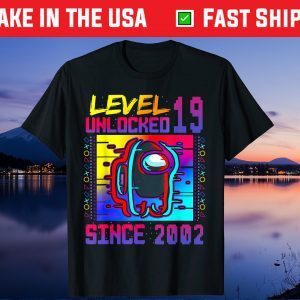 Disstressed Level 19 Unlocked Among With Us 19th Birthday Unisex T-Shirt