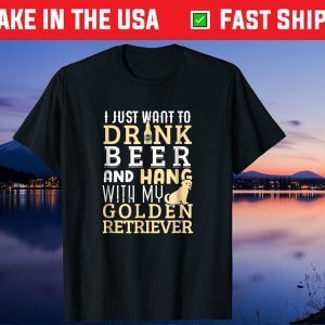 Golden Retriever Dad Father's Day Dog Lover Beer Us 2021 T-Shirt