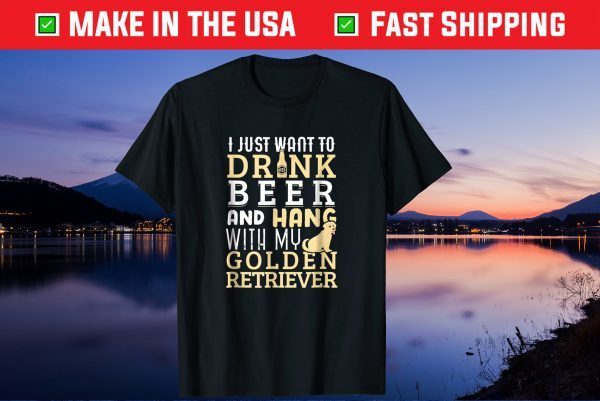 Golden Retriever Dad Father's Day Dog Lover Beer Us 2021 T-Shirt