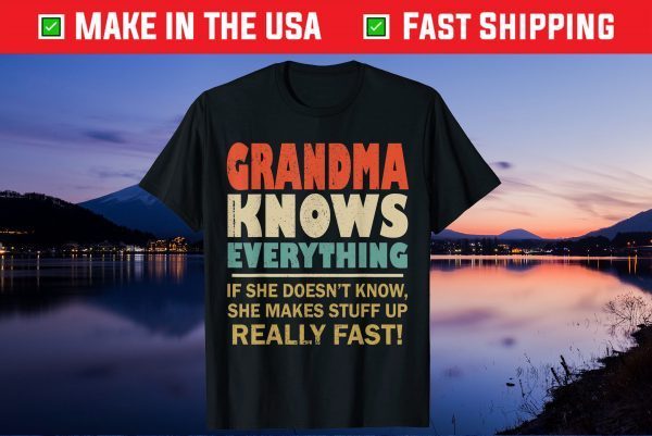 Grandma Know Everything Vintage Mothers Day Gift T-Shirt