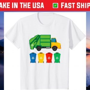 Kids Garbage Truck Recycling Bins Earth Day Children Toddler Unisex T-Shirt