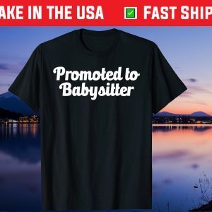 Promoted to Babysitter Grandparents Fathers Mothers Day Gift T-Shirt