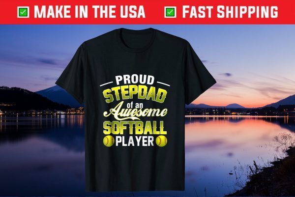 Step Dad From Softball Player Father's Day Gift Tshirt