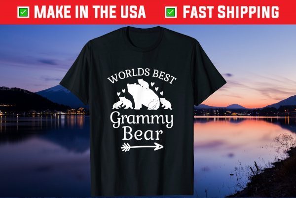 Worlds Best Grammy Bear Hearts Arrow Cubs Grandmother Us 2021 T-Shirt