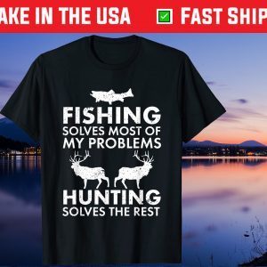 Fishing And Hunting Gift Christmas Humor Hunter Cool Us 2021 T-Shirt