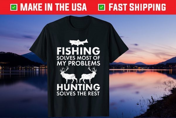 Fishing And Hunting Gift Christmas Humor Hunter Cool Us 2021 T-Shirt