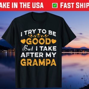 I Try To Be Good But I Take After My Grampa Father Day Us 2021 T-Shirt