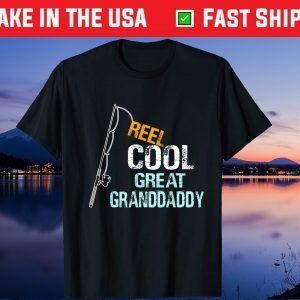 Reel Cool Great Granddaddy Grandchildren Father Day Us 2021 T-Shirt