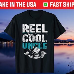 Reel Cool Uncle Vintage Fathers Day Fishing Us 2021 T-Shirt