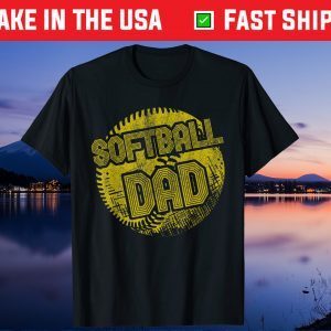 Softball Dad Father Daddy Father's Day Sport Fan Gift T-Shirt