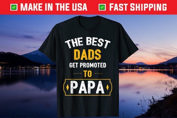 The Best Dads Get Promoted To Papa Fathers Day Gift T-Shirts