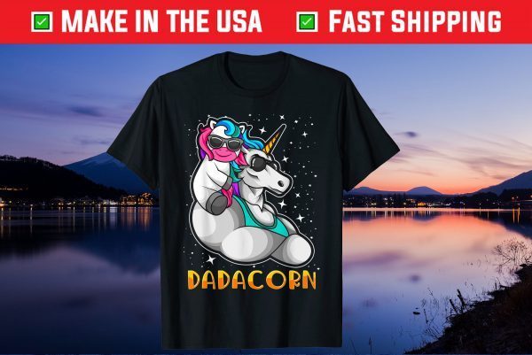 Unicorn Dad and Baby Papa Sunglasses Us 2021 T-Shirt