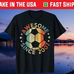 Awesome Since 2007 14th Birthday 14 Year Old Soccer Player Unisex T-Shirt