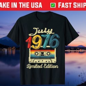 Vintage July 1976 Cassette Tape 45th Birthday Decorations Gift T-Shirt