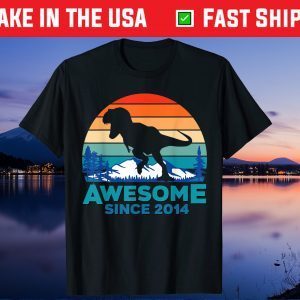 Awesome Since 2014 7 Years Old Dinosaur Classic Shirt