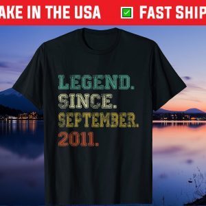 Legend Since September 2011 10th Birthday 10 Years Old Gift T-Shirt