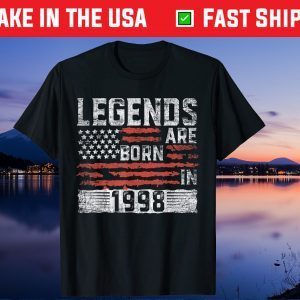 Legends Born In 1998 23rd Birthday 23 Years Old Gift T-Shirt