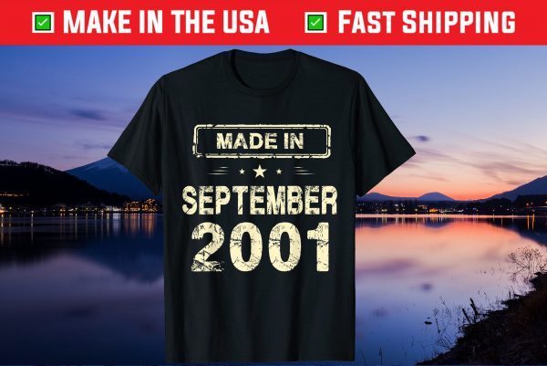 Made In September 2001 20th Birthday 20 Years Old Unisex T-Shirt