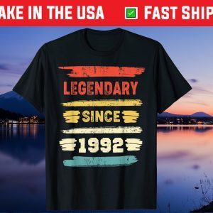 Retro Birthday 1992 Vintage Legendary Since 1992 Gift Shirt