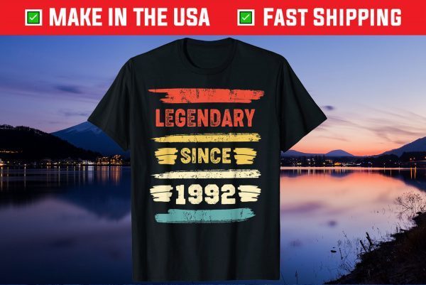 Retro Birthday 1992 Vintage Legendary Since 1992 Gift Shirt