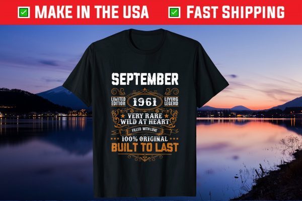 September 1961 Birthday 60th Birthday 60 Years Old Us 2021 T-Shirt