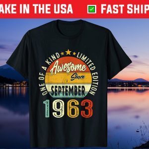 September 1963 Retro Vintage 58th Birthday 58 Years Old Us 2021 T-Shirt