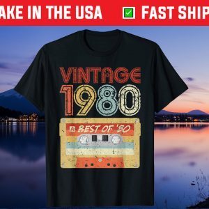 Vintage 40 Years 40th Birthday Old Made In 1980 Mixtape Unisex T-Shirt