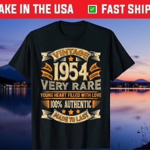 Vintage Authentic Made In 1954 65th Birthday 65 Years Old Gift T-Shirt