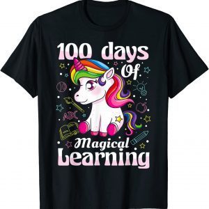 100 Days Of Magical Learning 100th Day Of School Unicorn Tee Shirt