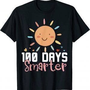 100 Days Smarter Happy 100 Days Of School Rainbow Tee Shirt