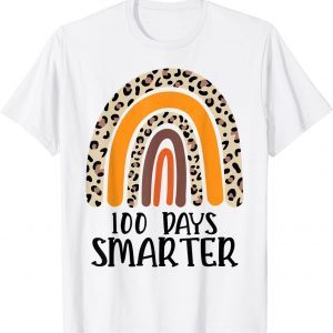 100 Days Smarter Rainbow Leopard Happy 100th Day Of School Limited T-Shirt