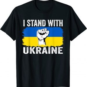 Classic I Stand With Ukraine Ukrainian Flag Support Ukraine TShirt